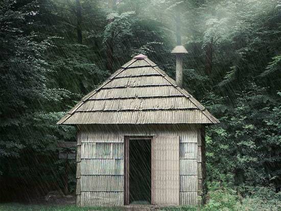 Hut on Rainy Day