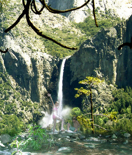 Kids at the waterfall