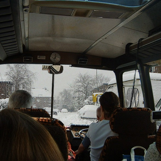 Snow day into the car