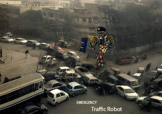 emergency traffic robot 