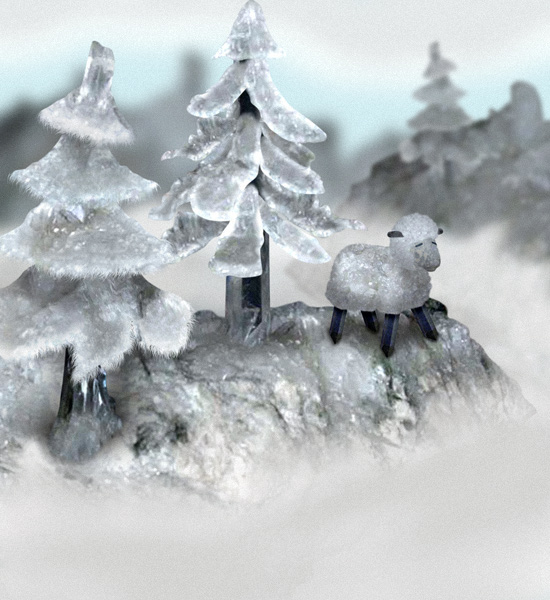 Winter Mountain Scene