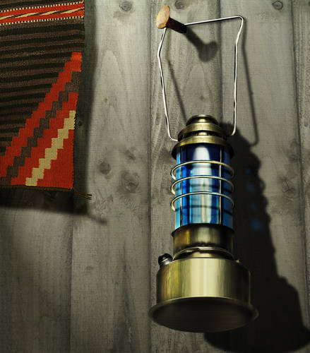 NEW-Blue Glass Lantern