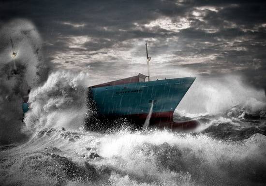 Boat in storm