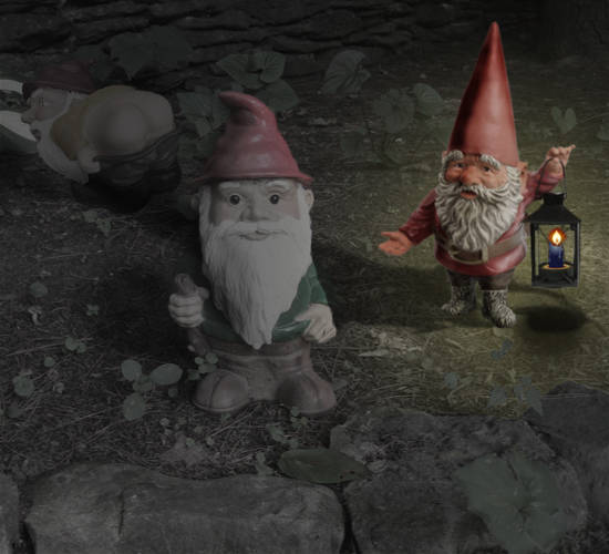 Garden Gnomes at Night