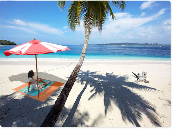 relaxing on the beach