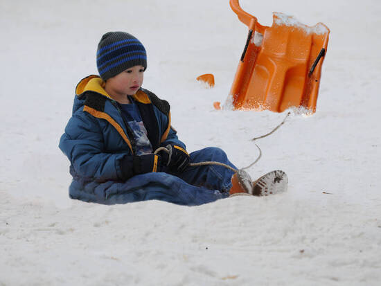 sledding accident