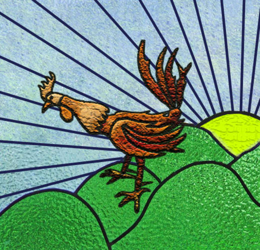 Stained glass rooster