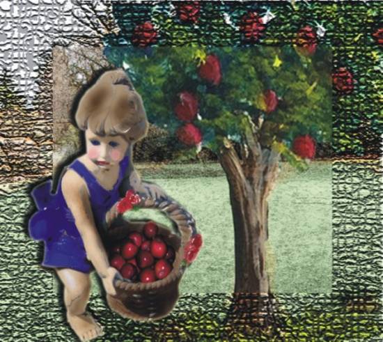 Girl with apples