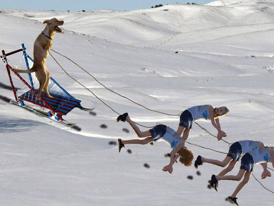 sledding girls