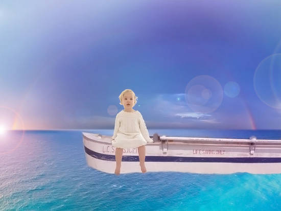 beautifull baby on boat