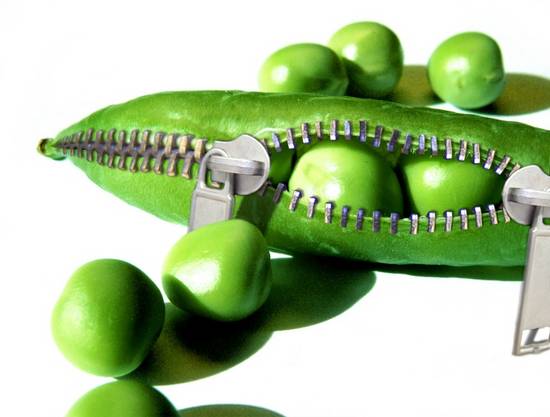 Zippered peas