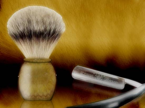 Razor and shaving brush