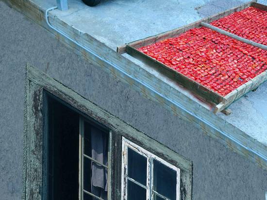 Sun dried on roof