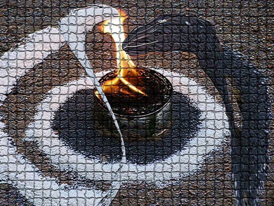 Snake battle mosaic