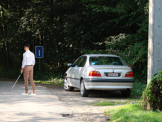 He had to park the car..