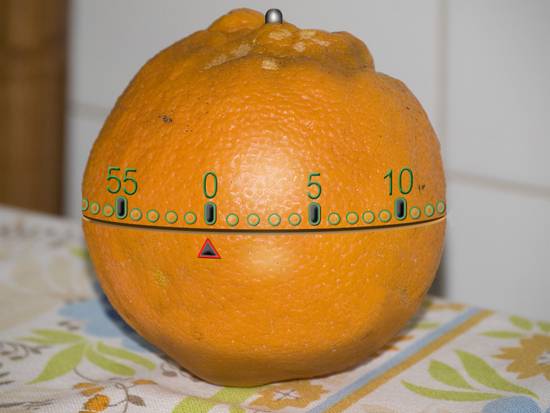 Orange alarm clock