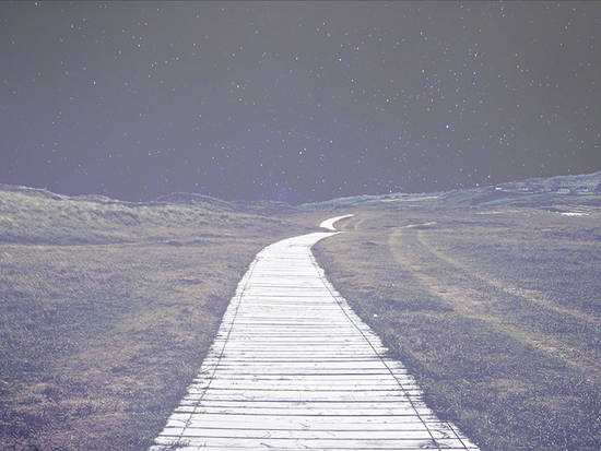 Foggy Path at night