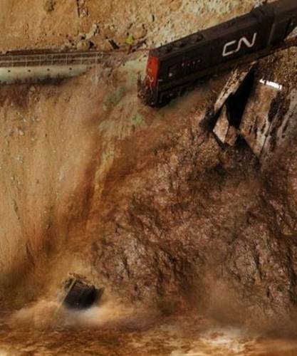 Train crash landslide