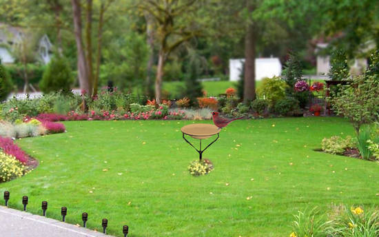 Lawn Lights & Bird Bath