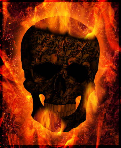 Burning skull...