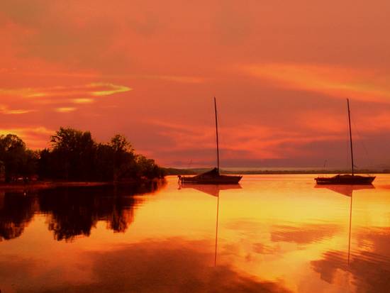 Two Boats At Sunset