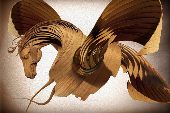 Wooden Winged Horse