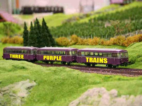 THREE PURPLE TRAINS