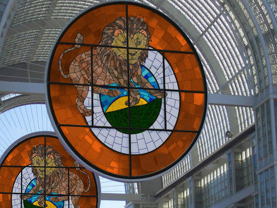 Lion stained glass