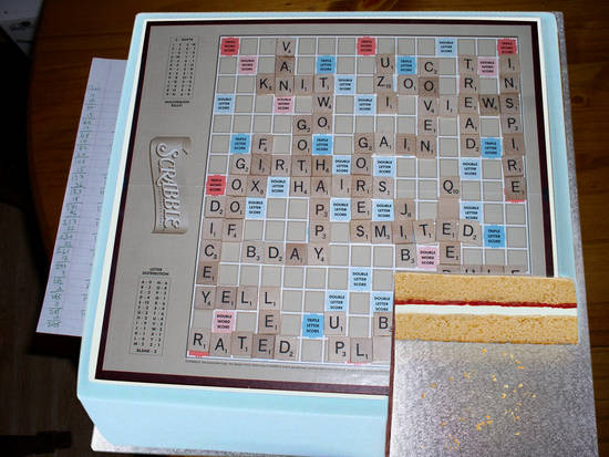 Scrabble Birthday Cake