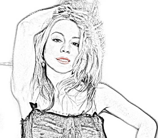 Mariah in pencil drawing