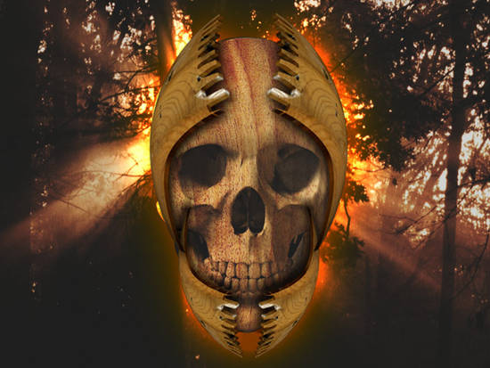 Wood skull