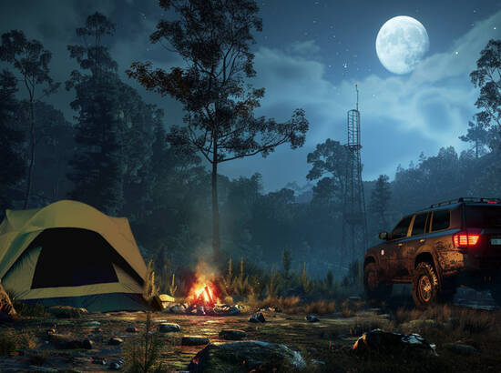 Night campsite