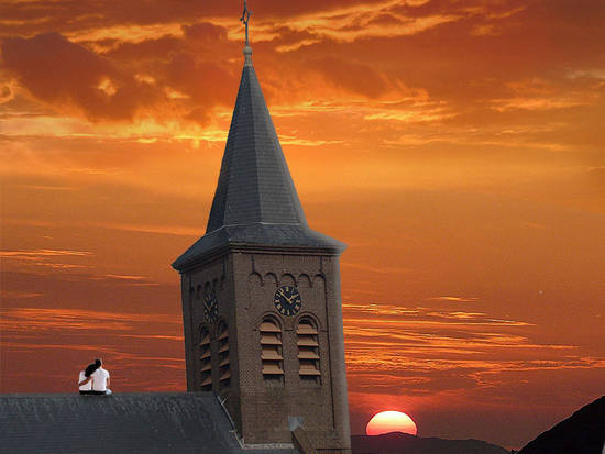 RE : Steeple sunset