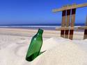 Green Bottle, White Sand