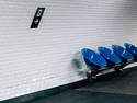 White Tiles Blue Seats