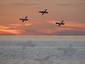 3 Airplanes at Sunset