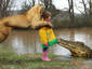 Just playing in a puddle