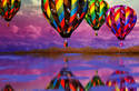 ballons at sunset