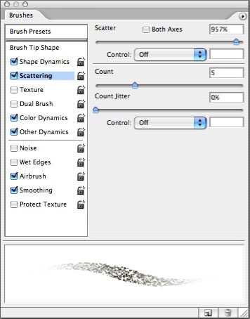 Brush Settings: Scattering